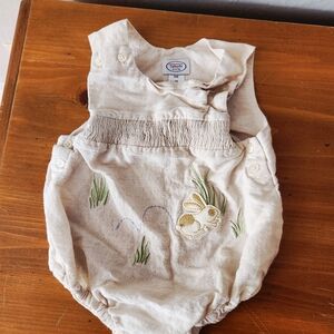 Talbots 9m Cream Romper with Bunny Design